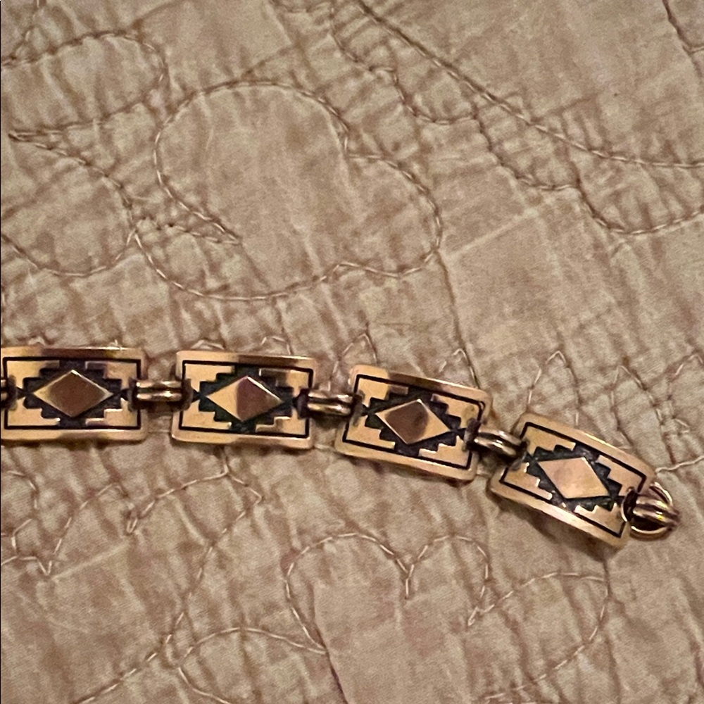 Vintage copper southwestern link 7 1/2” Bracelet - Picture 3 of 5